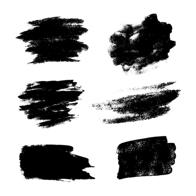 Conjunto de pinceles de vector grunge negro
