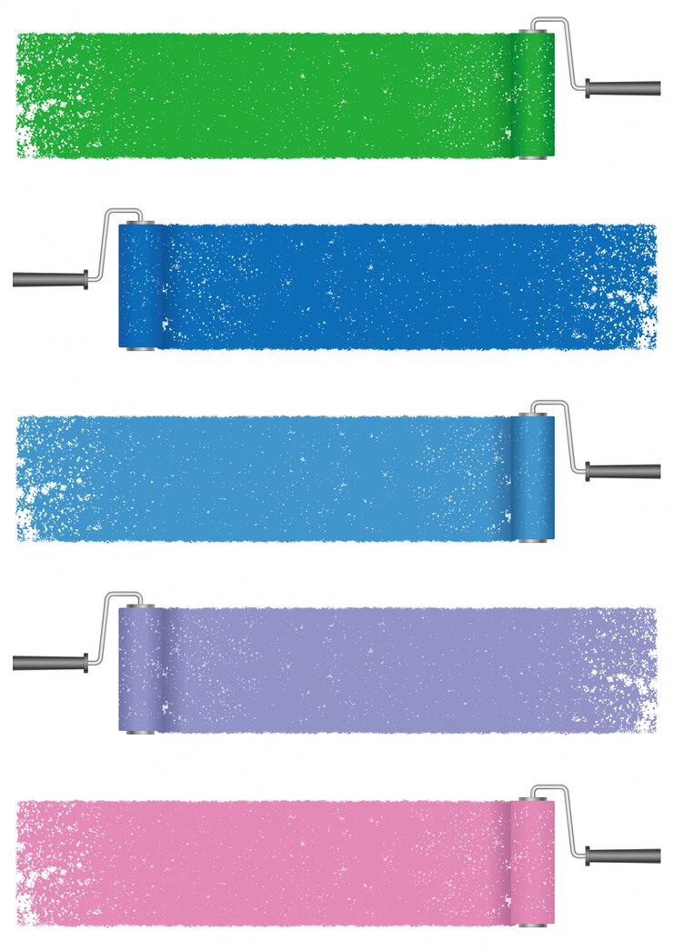 Vector conjunto de pintura de rodillo de pintura