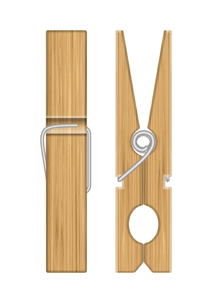 Conjunto de pinzas de ropa de madera