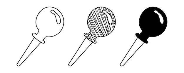 Conjunto de pipetas vectoriales dibujadas a mano en un estilo de dibujos animados de garabatos. día nacional de la ciencia