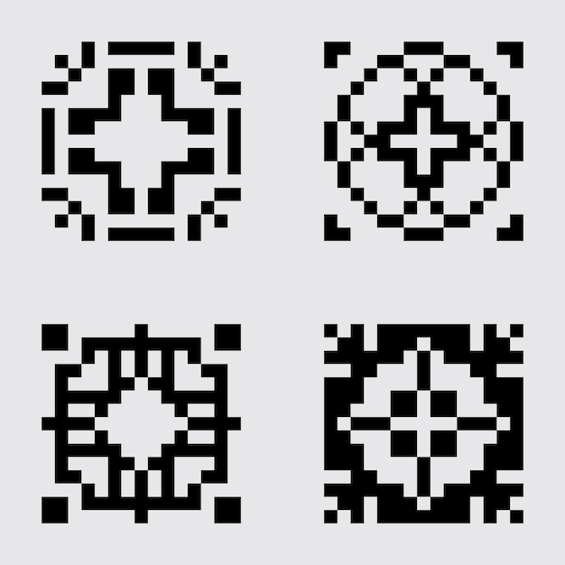 conjunto de pixel art azulejos patrón de material abstracto