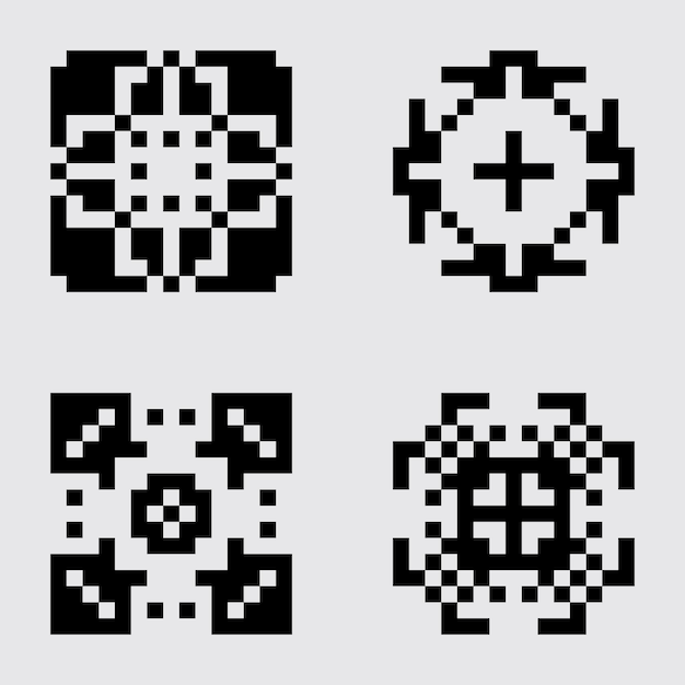 conjunto de pixel art azulejos patrón de material abstracto