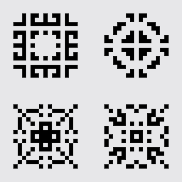 conjunto de pixel art azulejos patrón de material abstracto