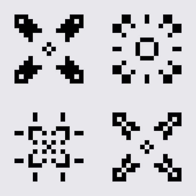 conjunto de pixel art azulejos patrón de material abstracto