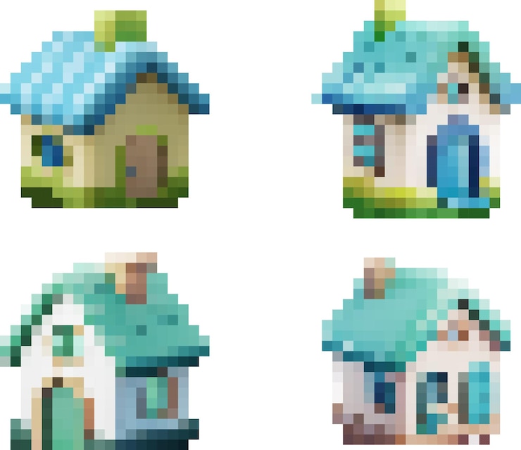 Vector conjunto de píxeles para casa de juegos 2d