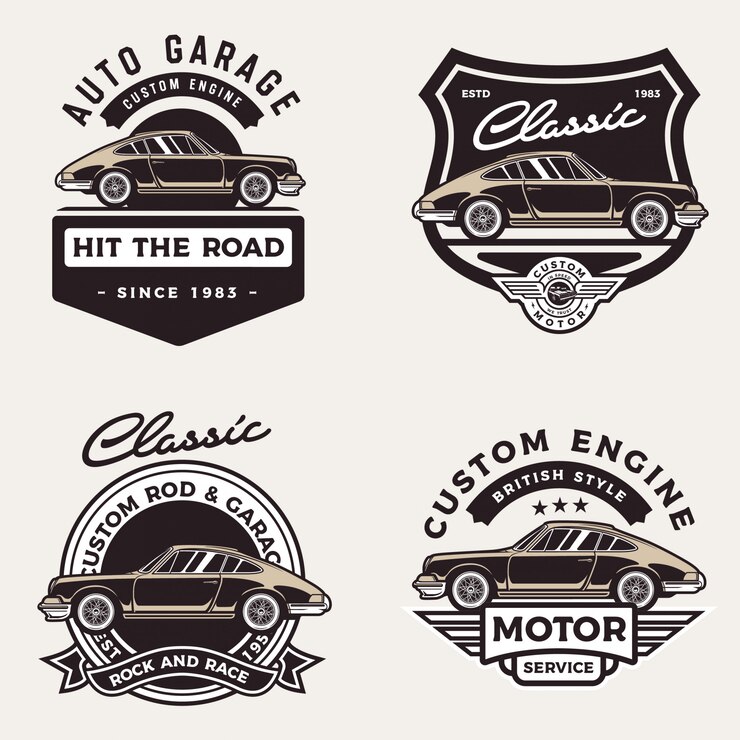 Vector conjunto de placa de coche