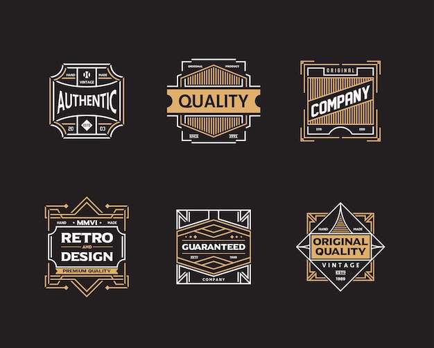 Vector conjunto de placa vintage