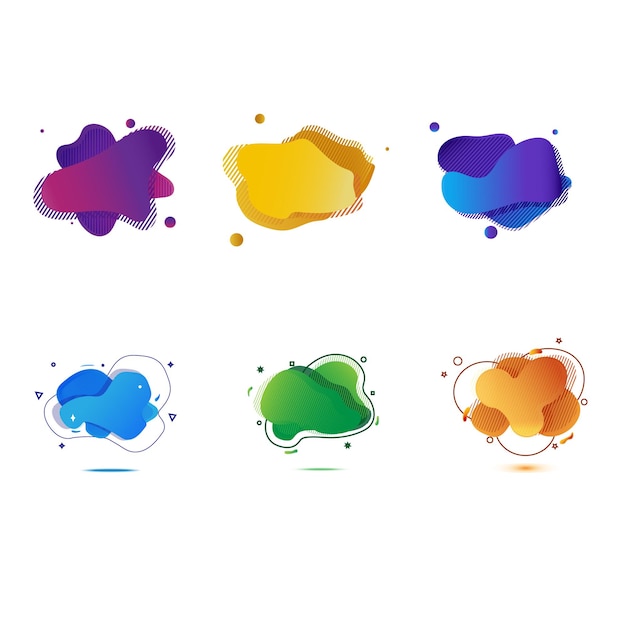 Conjunto de placas de colores fluidos.
