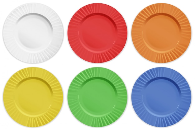 Conjunto de placas de diferentes colores