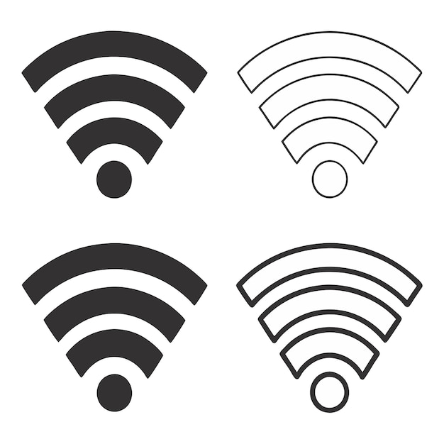 Conjunto plano de símbolos wifi diseño de íconos sin guerra de internet