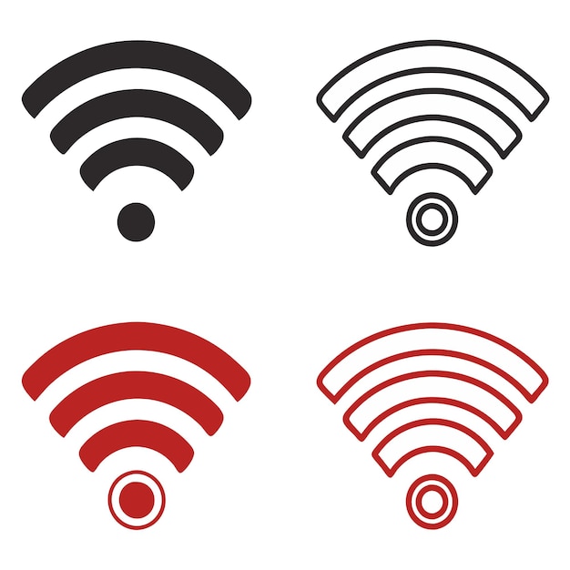 Conjunto plano de símbolos wifi diseño de íconos sin guerra de internet