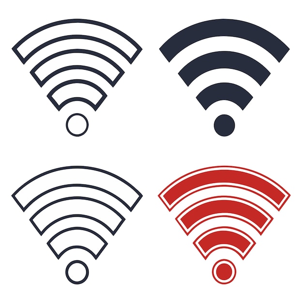 Conjunto plano de símbolos wifi diseño de íconos sin guerra de internet