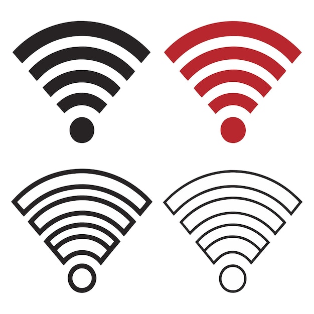 Conjunto plano de símbolos wifi diseño de íconos sin guerra de internet