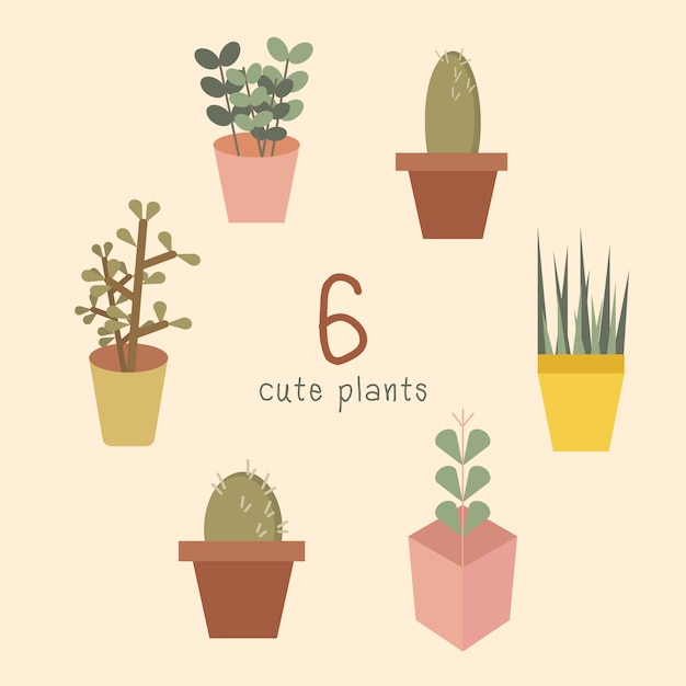 Vector conjunto de plantas. ilustración plana.