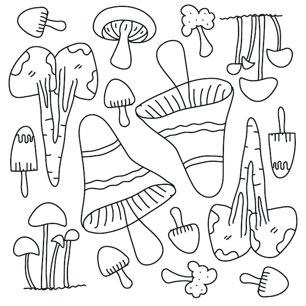 Conjunto de plantas de setas diseño vectorial