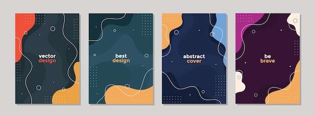Vector conjunto de plantilla artística creativa abstracta para diseño de portada