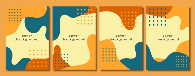 Conjunto de plantilla artística creativa abstracta para folleto de diseño de portada redes sociales
