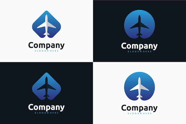 Conjunto de plantilla de avión, inspiración para el diseño de logotipos