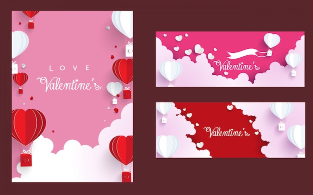 conjunto de plantilla de banner del día de san valentín