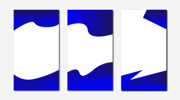 Conjunto de plantilla de banner líquido abstracto azul