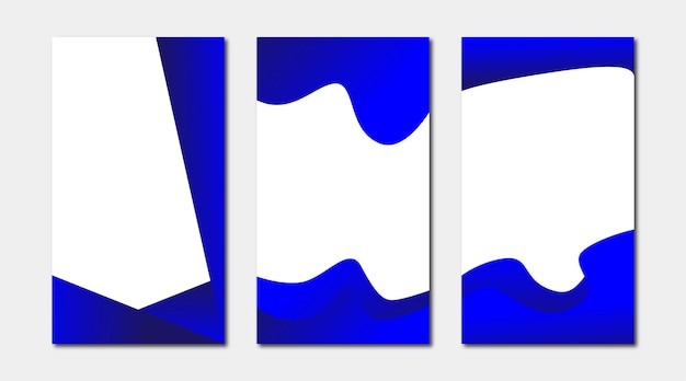 Conjunto de plantilla de banner líquido abstracto azul