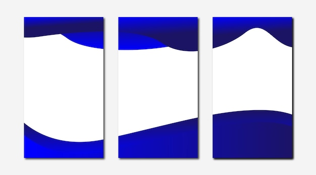 Conjunto de plantilla de banner líquido abstracto azul