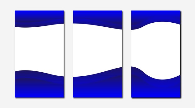 Conjunto de plantilla de banner líquido abstracto azul