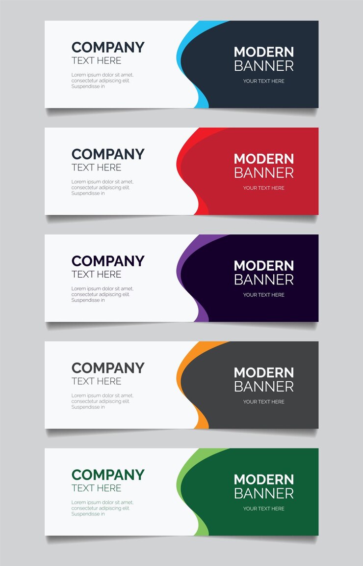 Conjunto de plantilla de banner moderno con color de diseño fresco