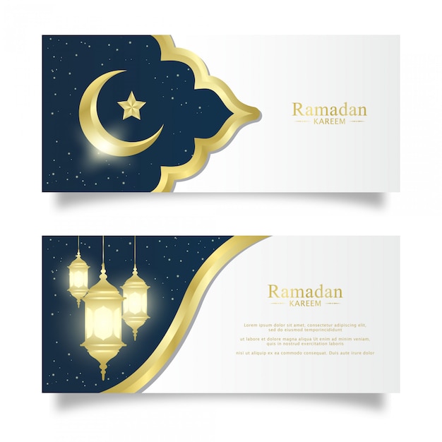 Conjunto de plantilla de banner ramadhan