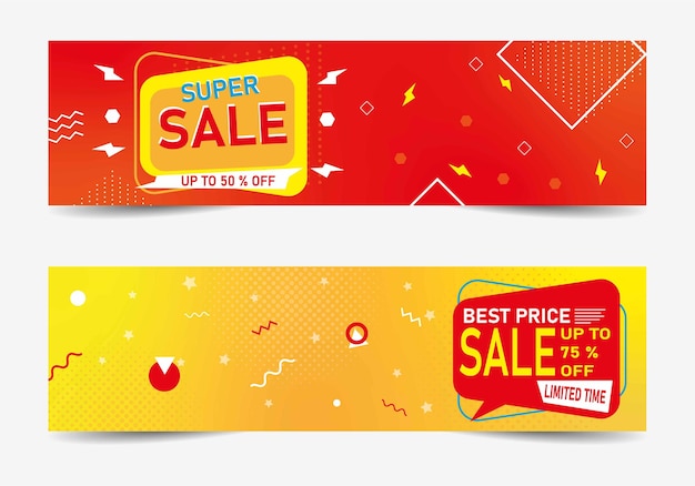 Conjunto de plantilla de banner de venta