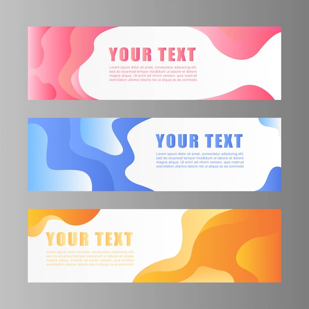 Conjunto de plantilla de banner web abstracto