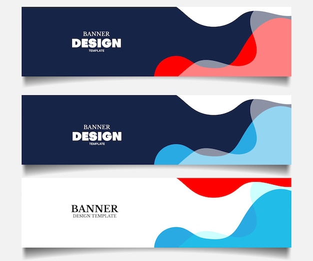 Conjunto de plantilla de diseño de banner con 3 opciones.