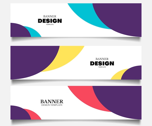 Conjunto de plantilla de diseño de banner en color retro