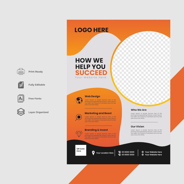 Conjunto de plantilla de diseño de banner empresarial editable Un paquete de plantilla de volante a4 plantilla moderna