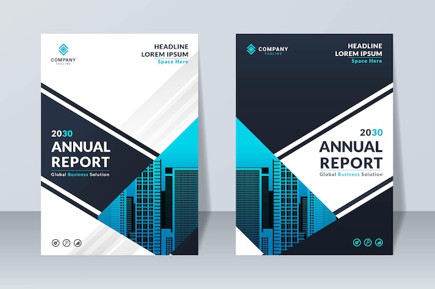 Conjunto de plantilla de diseño de informe anual corporativo moderno