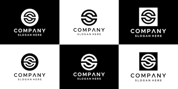 Conjunto de plantilla de diseño de logotipo abstracto letra s