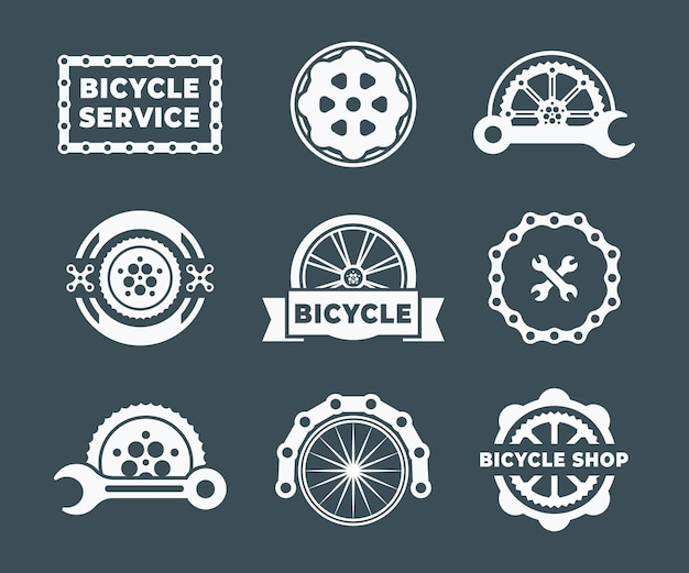 Conjunto de plantilla de diseño de logotipo de bicicleta abstracta