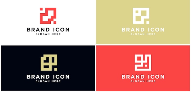 conjunto de plantilla de diseño de logotipo de iniciales de colección