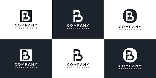 Conjunto de plantilla de diseño de logotipo de letra abstracta rb