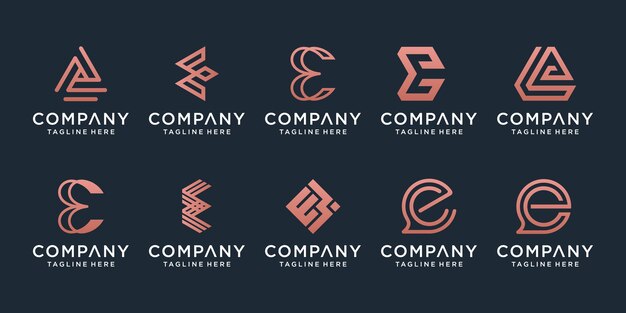 Conjunto de plantilla de diseño de logotipo de letra A creativa. iconos para negocios de lujo, elegantes y sencillos.
