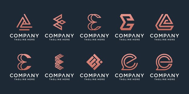 Conjunto de plantilla de diseño de logotipo de letra a creativa. iconos para negocios de lujo, elegantes y sencillos.