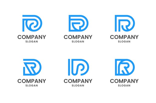 Conjunto de plantilla de diseño de logotipo de letra d inicial de monograma creativo