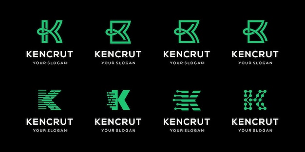 conjunto de plantilla de diseño de logotipo de letra k creativa