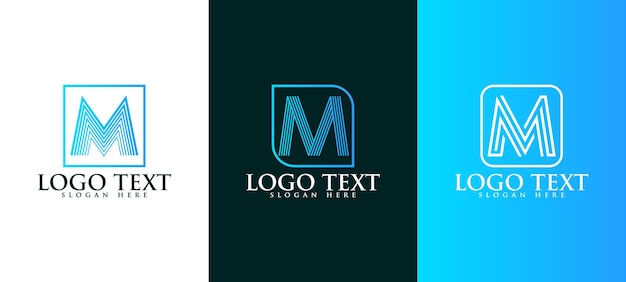 Conjunto de plantilla de diseño de logotipo de letra m moderna creativa. colección de conjunto de letra m inicial moderna