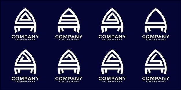 Vector conjunto de plantilla de diseño de logotipo de letra de monograma creativo