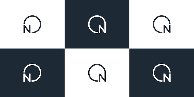 Vector conjunto de plantilla de diseño de logotipo de letra n creativa