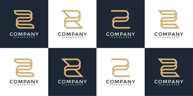 conjunto de plantilla de diseño de logotipo de monograma letra z