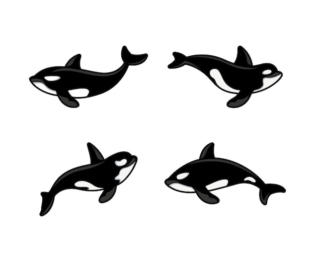 Conjunto de plantilla de diseño de logotipo de Orca