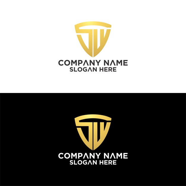 Conjunto de plantilla de diseño de logotipo de vector de letra de escudo creativo premium Vector Premium