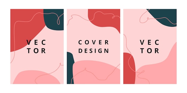 Conjunto de plantilla de diseño moderno con formas orgánicas abstractas en colores pastel